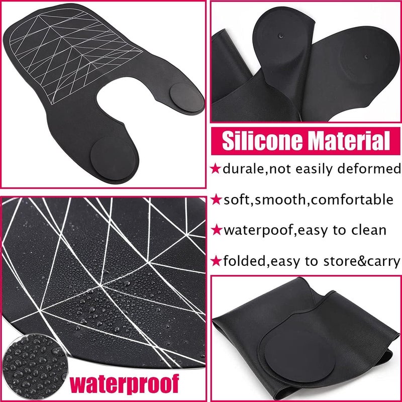 XDONEF Hair Cutting Guide Collar Silicone Waterproof Cutting Cape for Hair Stylist Hair Cutting Mat for Shoulders Hair Cut Mat with Guidelines Weighted Neck Wrap for Salon Home Large - Image 2